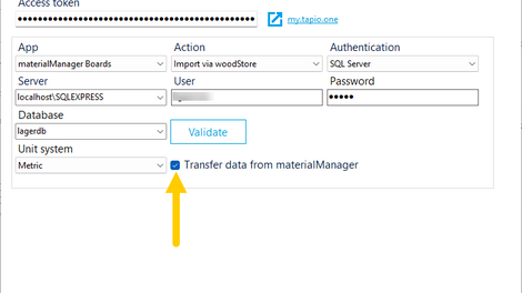 Option to transfer data from materialManager in File Agent