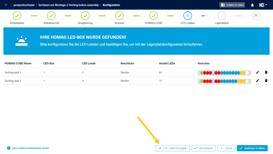 Hinzufügen einer LED-Leiste