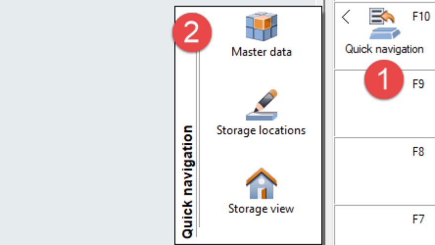 Call up the master data under “Quick navigation”.