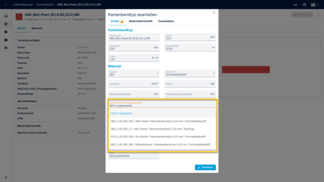 Makroauswahl im materialManager
