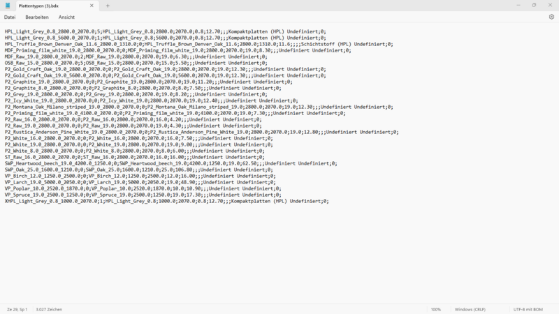 Export of the board types in BDX format