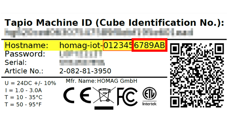 Die MAC Adresse finden Sie auf der Rückseite des HOMAG CUBE.