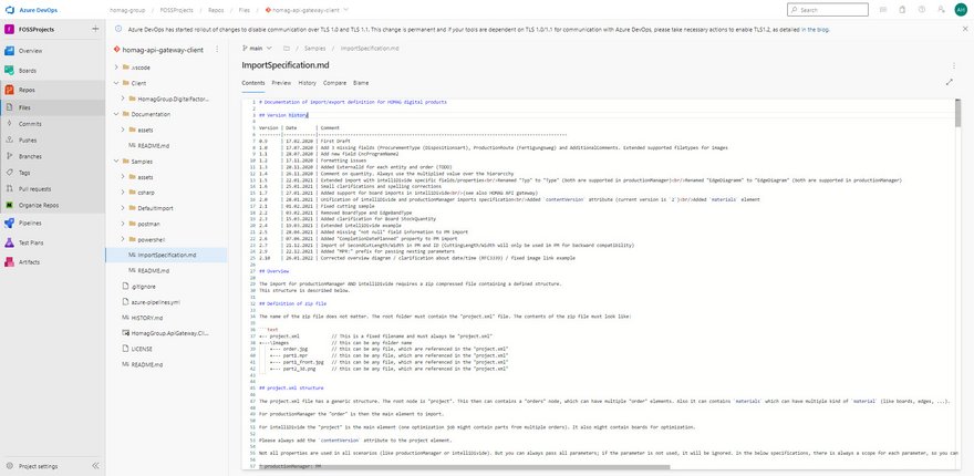 Specification of the import file format