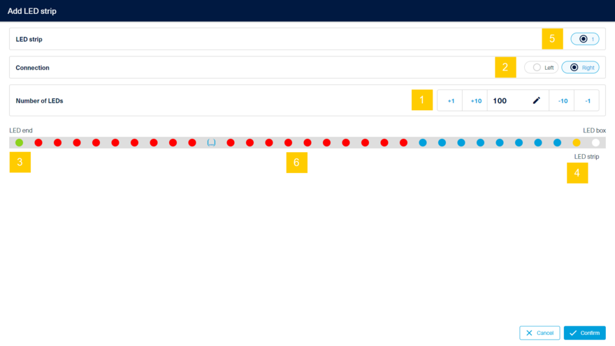 Configuration of an LED strip