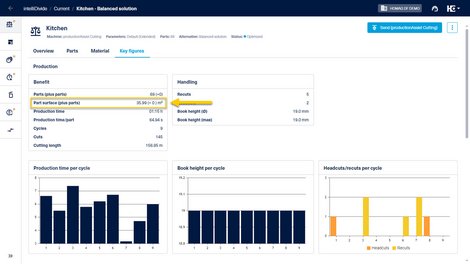 The new key figure "Part area" enables an initial rough calculation.