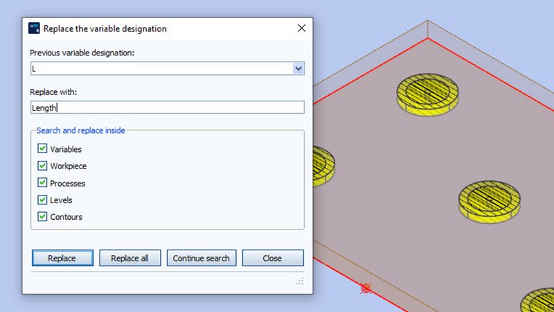 woodWOP 8.1 search and replace variables