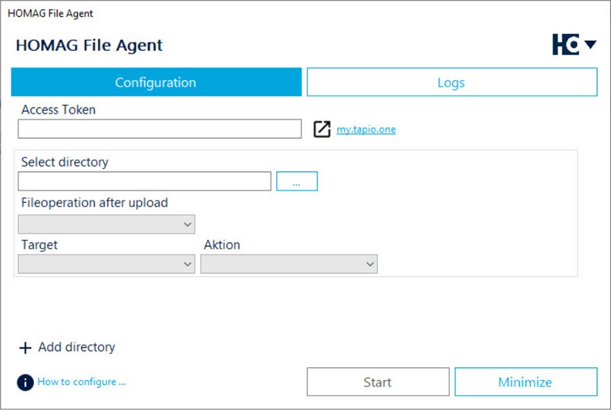 HOMAG File Agent Configuration