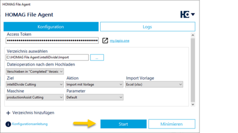 Konfigurieren des Imports von Stücklisten in intelliDivide Cutting.