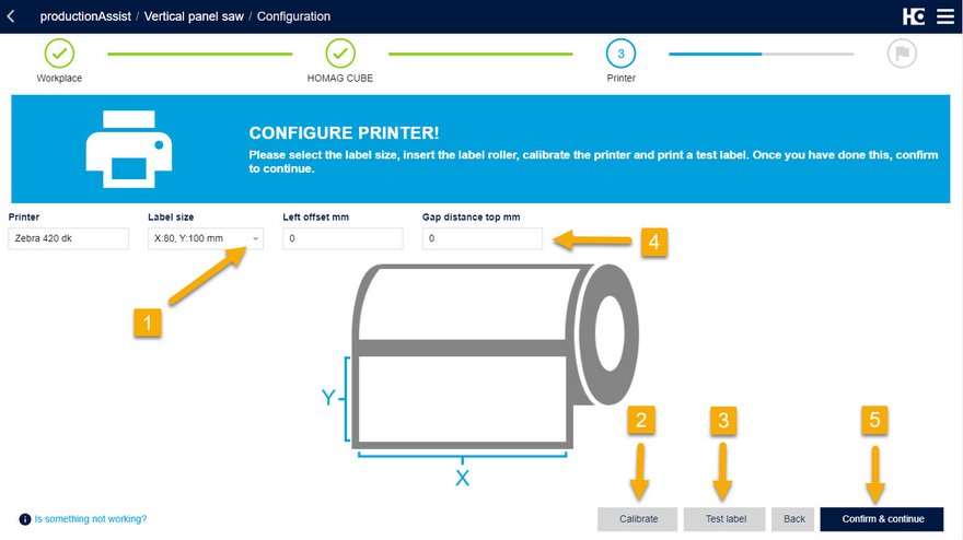Configuration of the printer