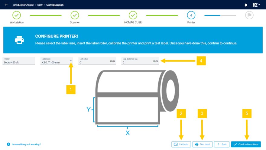 Configuration of the printer