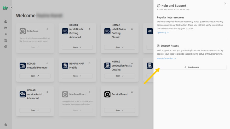 Grant support access