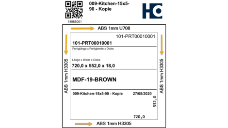 Label with edge information for each side