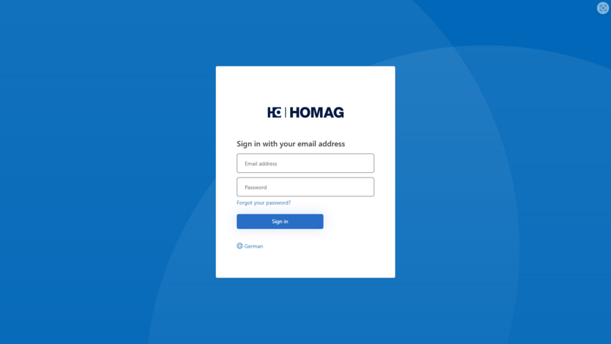 Login to HOMAG eParts