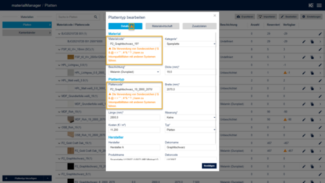 Hinweis, wenn Sonderzeichen hinzugefügt werden, die zu Inkompabilitätsproblemen führen können 