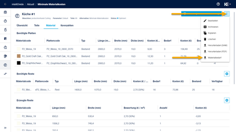 Download der Materialbedarfsliste