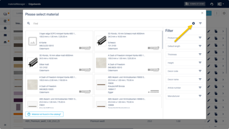 The "GTIN" field can be added via the settings icon.