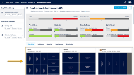 Schnittpläne rücken stärker in den Fokus und werden direkt in der ersten Registerkarte angezeigt.