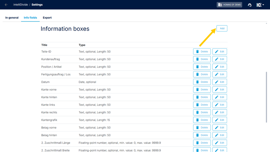 Adding a new information box