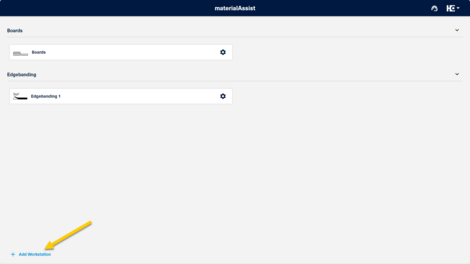 "Add workstation" in materialAssist