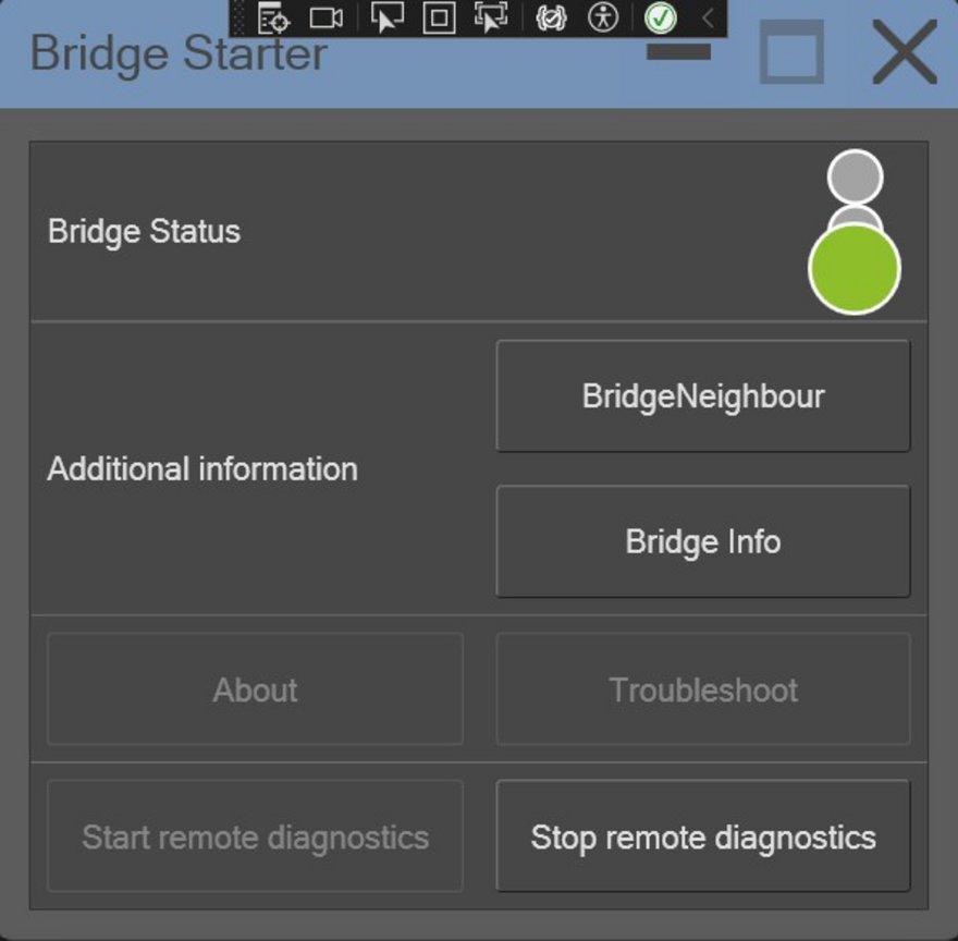 Klicken Sie die Taste "Bridge Neighbour", wenn Sie die Maschine mit der sR Bridge verbinden möchten. Klicken Sie die Taste "Bridge Neighbour", wenn Sie die Maschine mit der sR Bridge verbinden möchten.