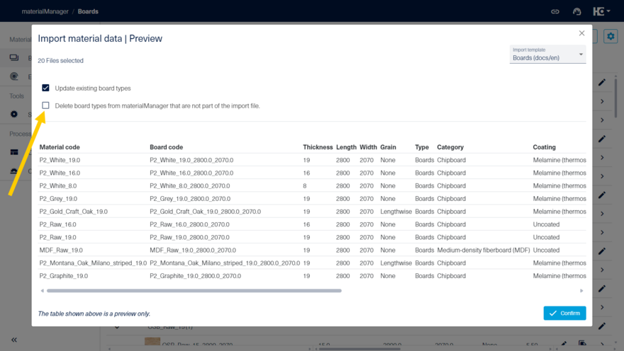 Options to update data when reimporting