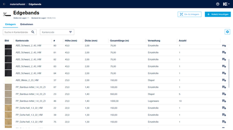 Neues Aussehen des materialAssists