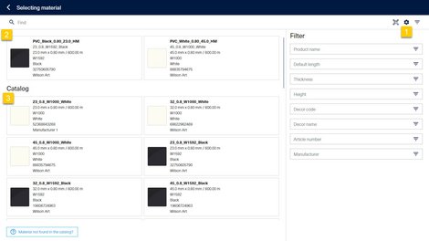 materialAssist: Individualised view when adding new material