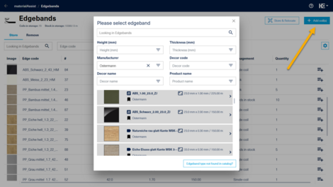 First click on the button "Add coils(s)" and then scan the Barcode on your delivery bill from the manufacturer Ostermann ... 
