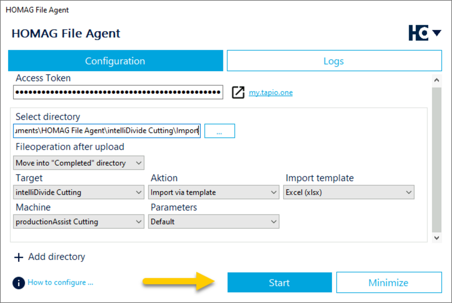 Starting directory monitoring