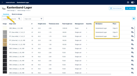 Keep the overview of all edgeband coils 