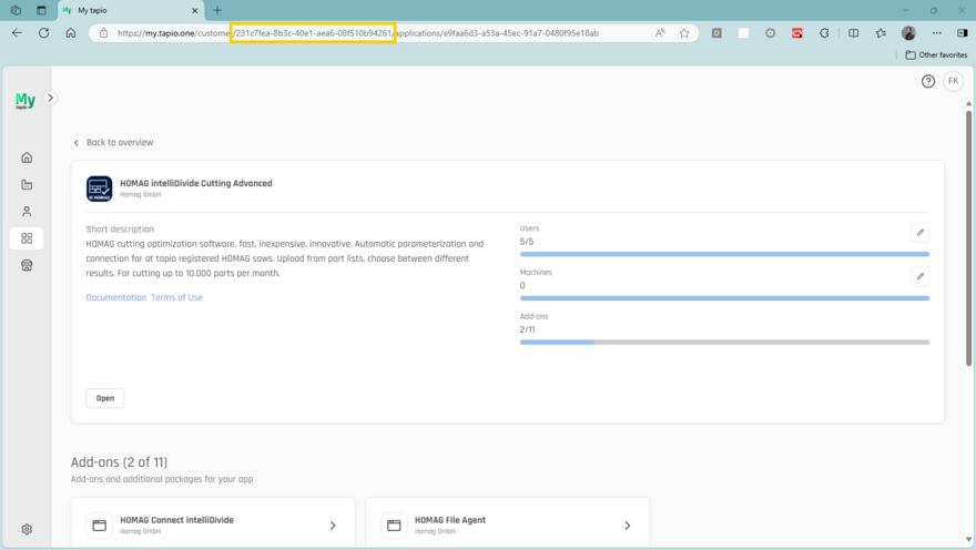 The SubscriptionId which is used as the user name can be copied from the URL displayed in the browser.