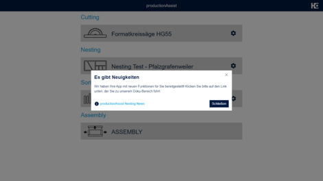 Hinweis auf Neuigkeiten in den Apps