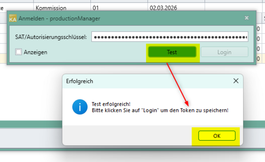 Testing an authorization key.